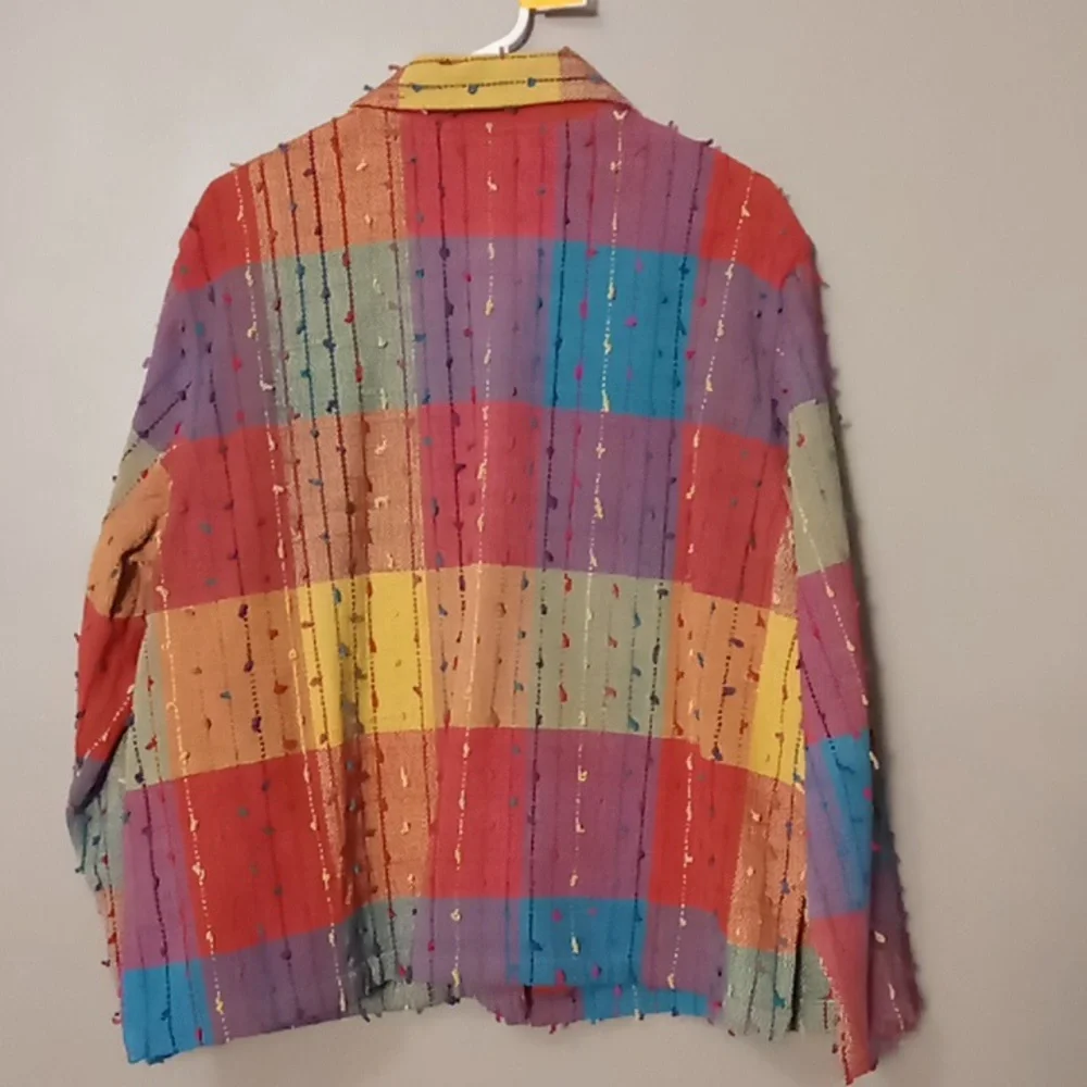 Multicolor Patchwork Button-Front Jacket - Picture 2 of 9